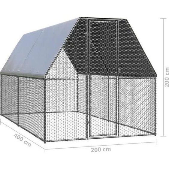 Poulailler dextérieur, toit imperméable, volière en acier galvanisé
