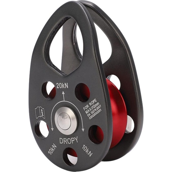 Poulie descalade en alliage daluminium 20KN légère, portable et robuste poulie à balancier fixe simple