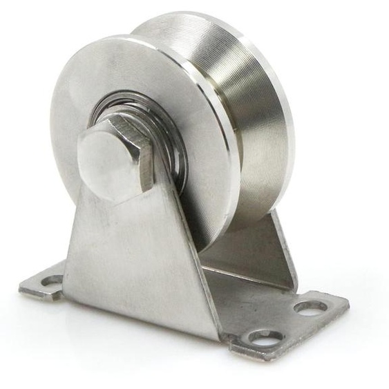 Poulie en acier inoxydable avec rainure en V, diamètre 48 mm, capacité de charge de 150 kg, 1 pièce