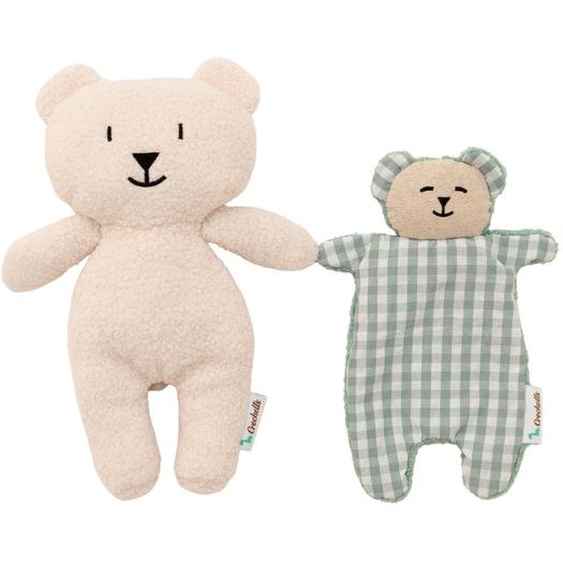 Poupée En Tissu Ours Teddy Ultra Doux White And Green Mint