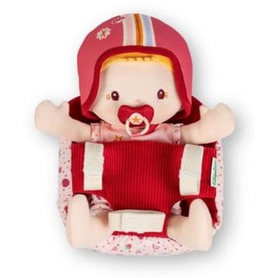 Poupee Lena et siege velo - Poupee en tissu