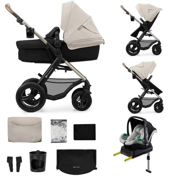 Poussette 4 En 1 Kinderkraft Moov 2 Air Avec Siège 2 En 1 Transformable, Roues Gonflables Et Travel System Gris