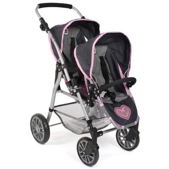 Poussette Buggy Twinny Pour Poupons Gris
