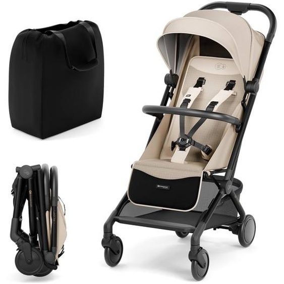 Poussette Cabine Kinderkraft Pilot 2 Avec Pliage À Une Main, Position Allongée, Harnais Magnétique Et Upf50+ Beige