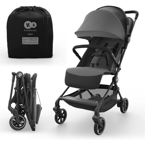 Poussette Cabine Ultralégère Nebo Pliage Une Main Format Avion Iata Dossier Inclinable Gris