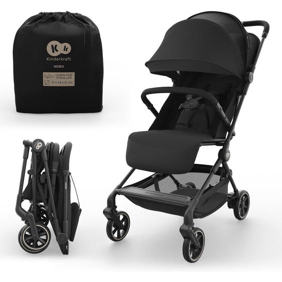 Poussette Cabine Ultralégère Nebo Pliage Une Main Format Avion Iata Dossier Inclinable Noir