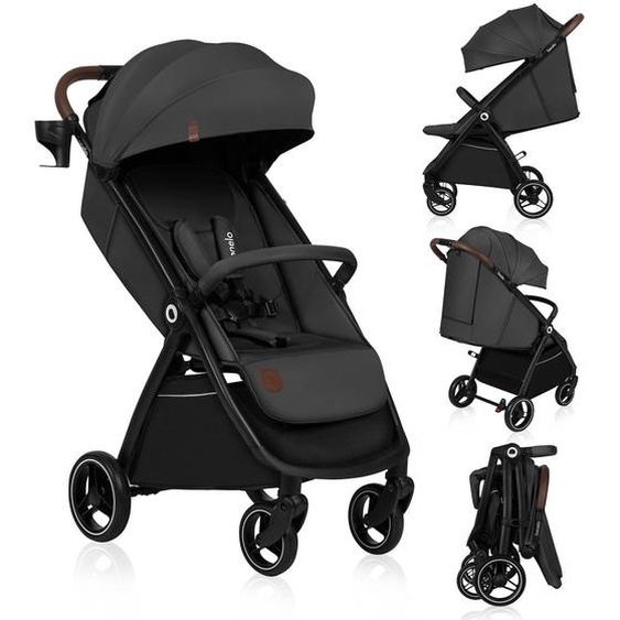 Poussette Compacte Ingrid Légère Et Pliable Jusqu’à 22 Kg Avec Amortissement Grey Stone