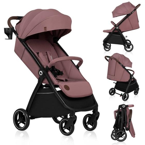 Poussette Compacte Ingrid Légère Et Pliable Jusqu’à 22 Kg Avec Amortissement Pink Mauve