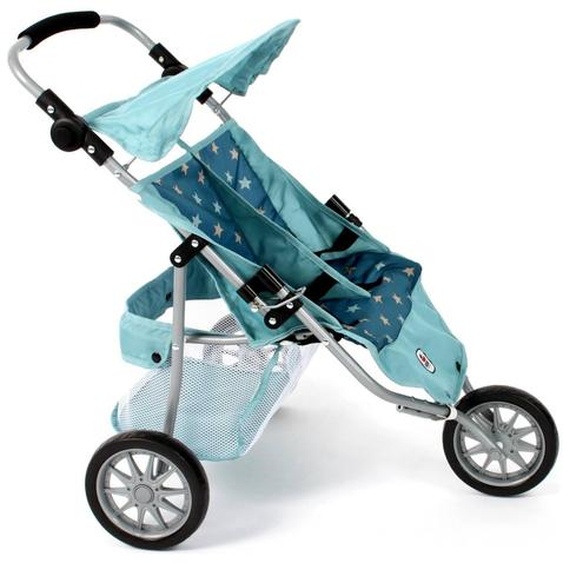 Poussette De Jogging Moderne À 3 Roues Pour Poupées Bleu