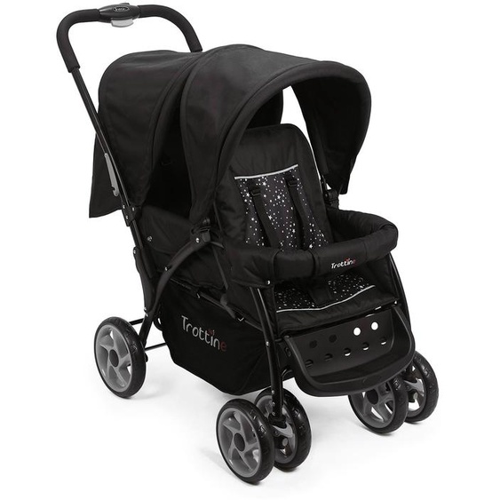 Poussette Double Avec Habillage Pluie Twinbi Noir Etoile