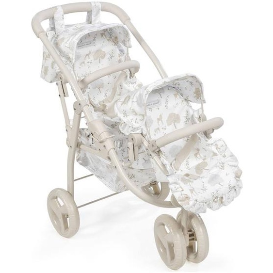 Poussette Double Pour Poupées Beige