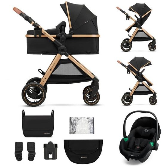Poussette Esme Pro 3 En 1 Avec Siège Auto Mink Pro I-size, Travel System, Pliage Compact Et Roues Tpe Amorties Noir