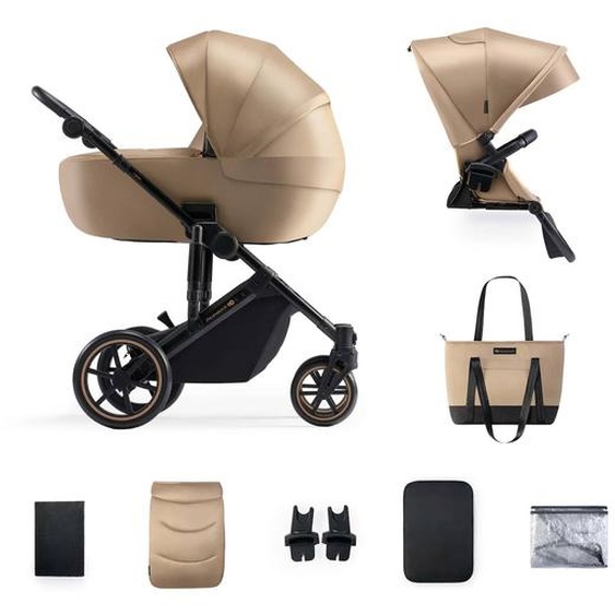 Poussette Évolutive 2 En 1 Suspension Améliorée Pour Enfants À 22 Kg Gris