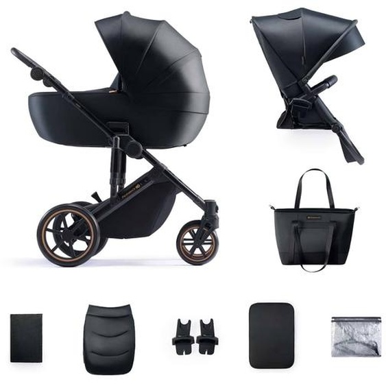 Poussette Évolutive 2 En 1 Suspension Améliorée Pour Enfants À 22 Kg Noir