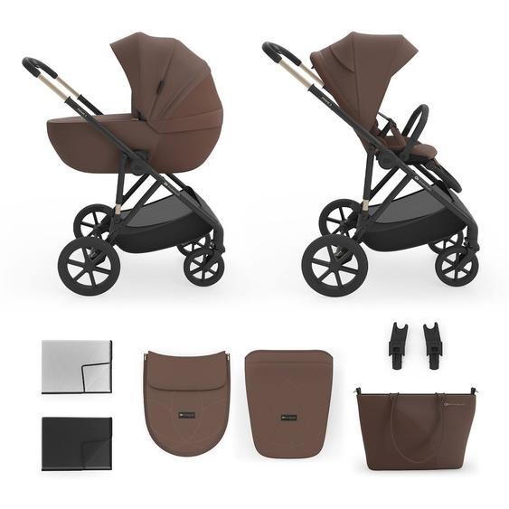 Poussette Évolutive 2 En 1 Suspension Améliorée Pour Enfants À 22 Kg Velvet Mocca