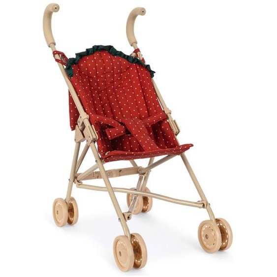 Poussette Pour Poupée Fraise Dot Rouge, Blanc