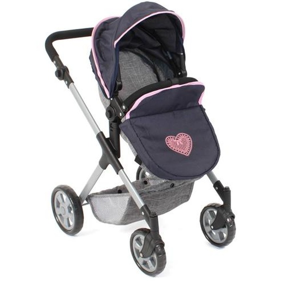 Poussette Pour Poupée Mila Gris Bleu