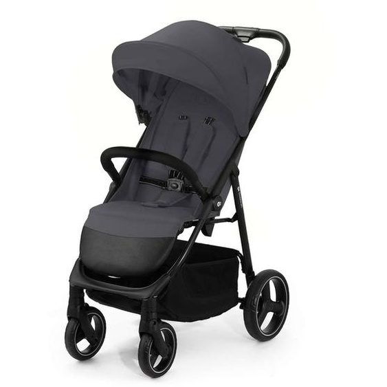 Poussette Trig 3 Pliable D’une Main Jusqu’à 25 Kg Avec Dossier Allongé, Grandes Roues Et Capote Imperméable Gris