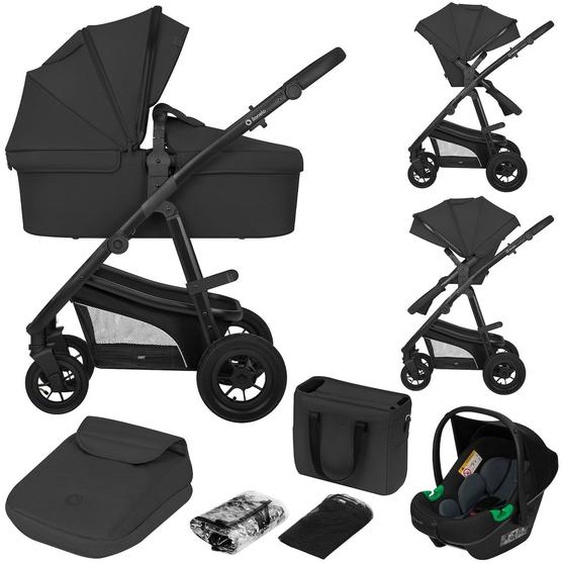 Poussette Trio Lionelo Bianka - Jusquà 22kg - Pack Poussette, Nacelle, Siège Auto Et Accessoires Black Onyx
