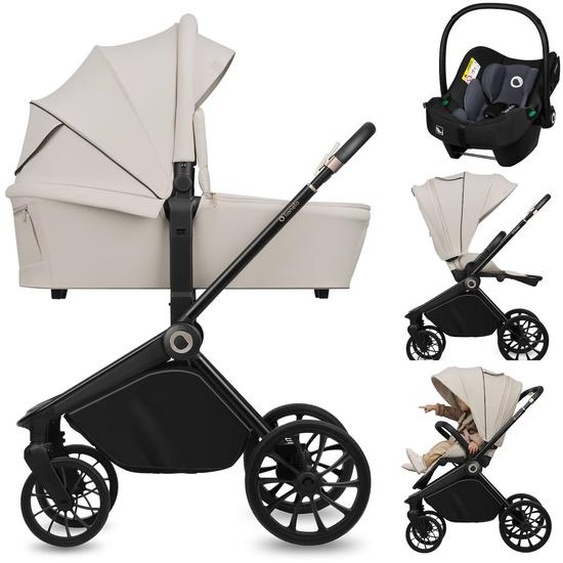 Poussette Trio Mika Plus Jusqu’à 4 Ans Avec Nacelle, Siège-auto Et Accessoires Beige Sand