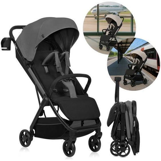 Poussette Ultra-compacte Julie Air Légère Et Pliable, Compatible Avion Grey Stone