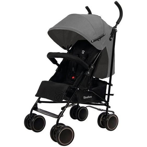 Poussette Ultra Légère Tokio Compacte, Pliable & Confortable Gris Et Noir