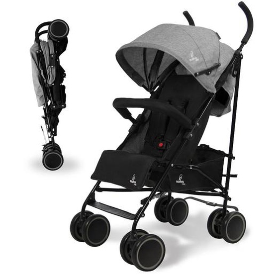 Poussette Ultra Légère Tokio Compacte, Pliable & Confortable Gris