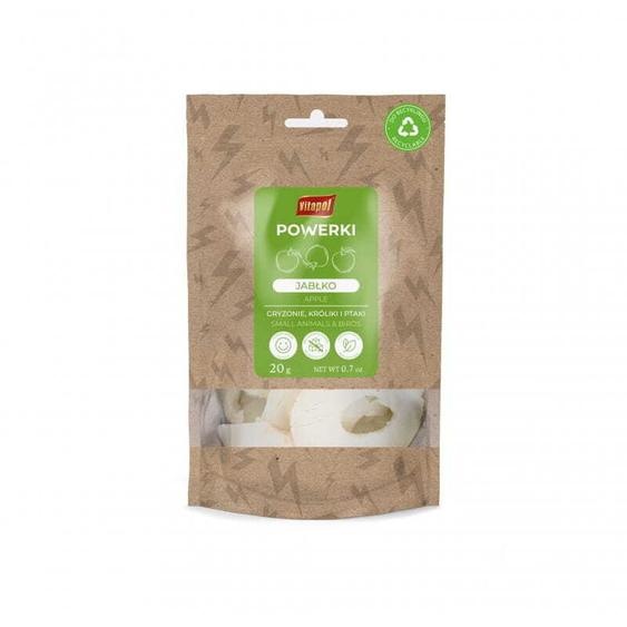 Powerki Vitapol - Pomme lyophilisée - pour tous les perroquets, rongeurs, lapins et oiseaux exotiques 20g