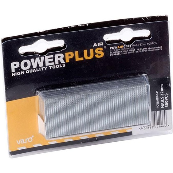 Powerplus clous pneumatiques 500 pièces L 32 mm G16 acier pour agrafeuse pneumatique