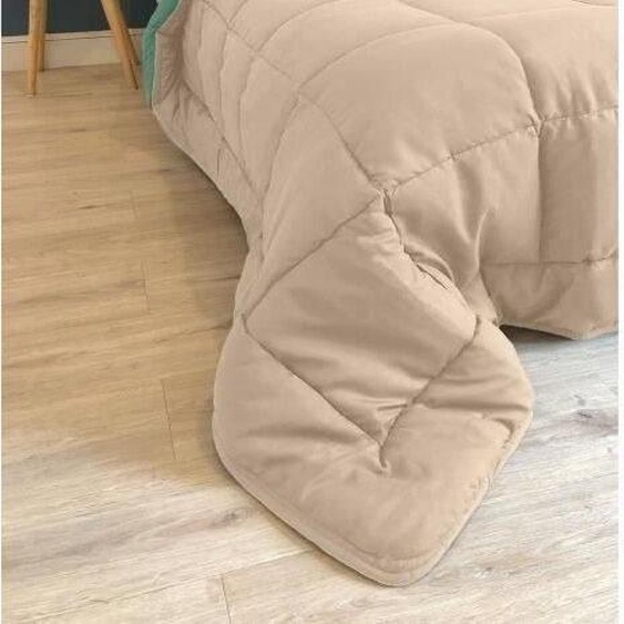 Couette Microfibre POYET MOTTE CALGARY, 140 x 200 cm, 400 g/m², Gris galet et Vert lac