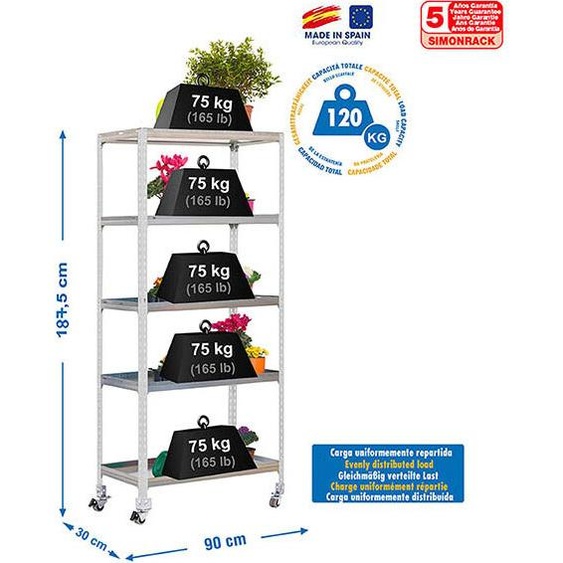 Prateleira SIMONGARDEN CLICK MOB. 5/300 GALVA/GALVA