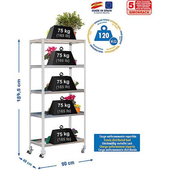Prateleira SIMONGARDEN CLICK MOB. 5/400 GALVA/GALVA