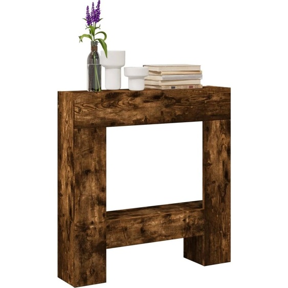 Pratique bordure de cheminée chêne fumé 81x18x82 cm bois composite - Cheminées de décoration ,meubles design 6608261 1parcel