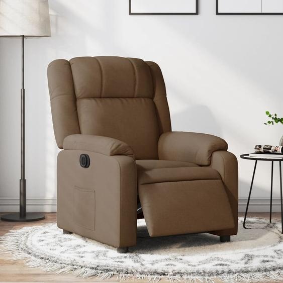 Pratique Fauteuil relax électrique Marron Tissu - Fauteuil TV & Relax ,mobilier design 1860937 2parcel