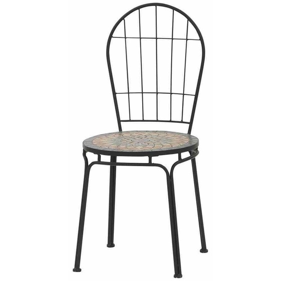 Prato Chaise empilable Structure acier noir mat, surface céramique multicolore