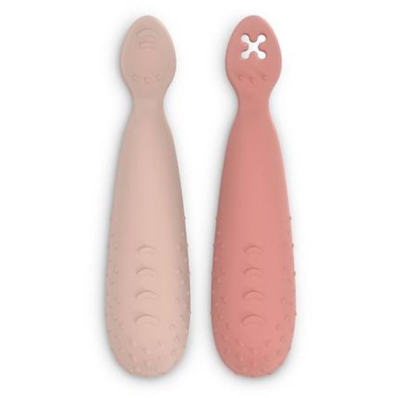 Pré-cuillères Dapprentissage Silicone Rose Sx
