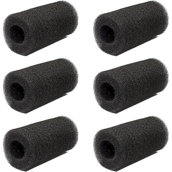 Préfiltre en mousse pour aquarium, lot de 6, couleur noire, longueur de 3,1 pouces, diamètre de 1,57 pouces
