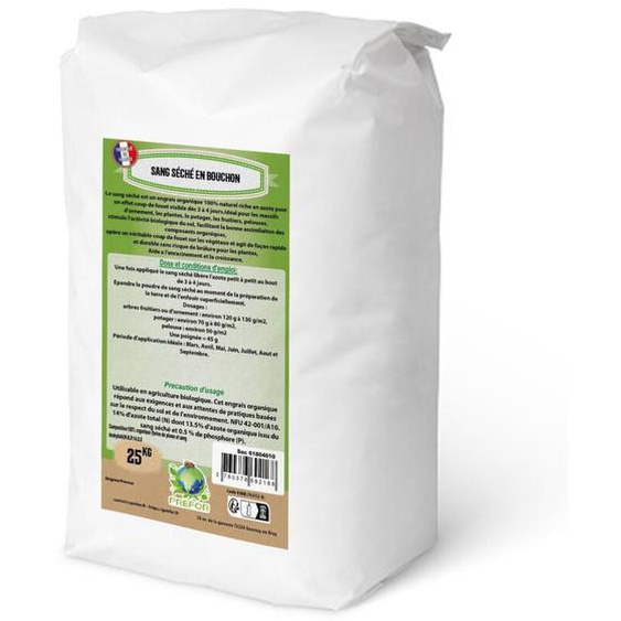 Sang séché en bouchon Sac 25kg