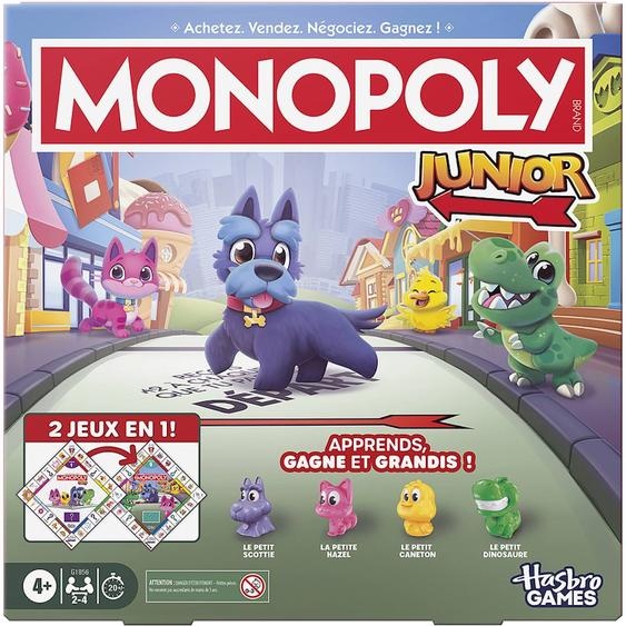 Premier Jeu De Société Enfant Monopoly Junior 2 En 1 Multicolore