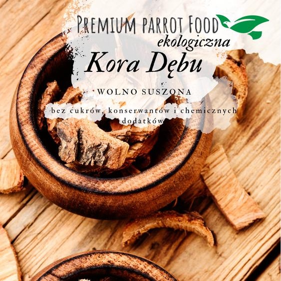 Premium Parrot Food | Organic Oak Bark | Complément alimentaire sain pour tous les perroquets 50g