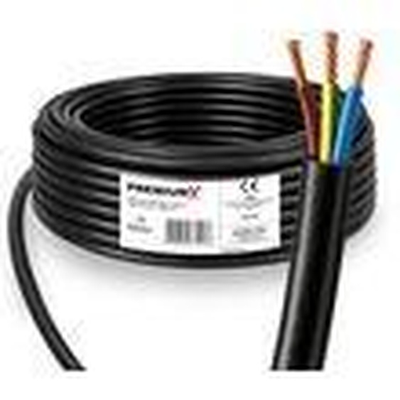 PremiumX Flexible H05VV-F 3x0,75 mm² 10 mètres de câble de raccordement flexible en PVC