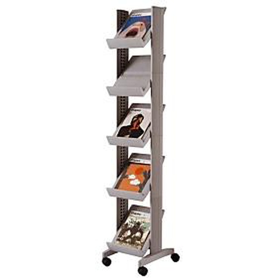 Présentoir Compact easyDisplays PAPERFLOW - 5 cases - Coloris aluminium