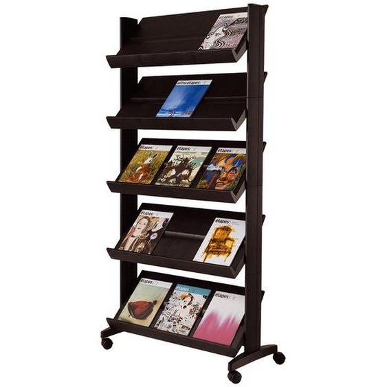 Présentoir mobile Large easyDisplays sur roulettes PAPERFLOW - 15 cases - Coloris Noir