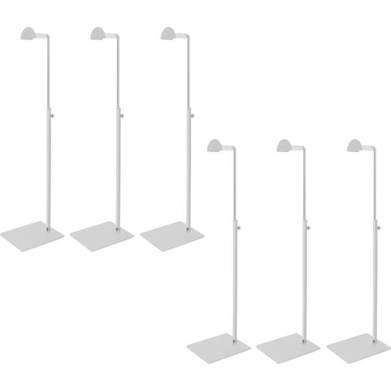 Présentoir pour sacs à main - Présentoir sur pied - Indépendant - Réglable en hauteur de 40 à 66 cm - Titane poli miroir - Structure métallique robuste - Capacité de charge de 5 kg par présentoir - Lot de 6 - Argent
