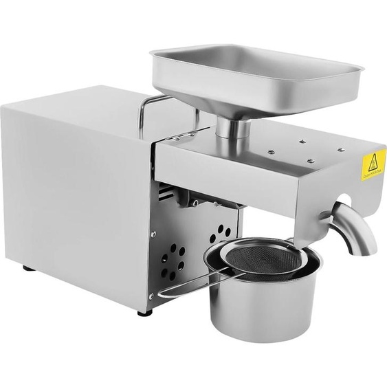 Presse à huile - Presse à huile automatique - 610 W - Acier inoxydable 304 de qualité alimentaire - Moteur sans balais - Rendement jusquà 45 % - 3 à 5 kg/h de cacahuètes - 220 V