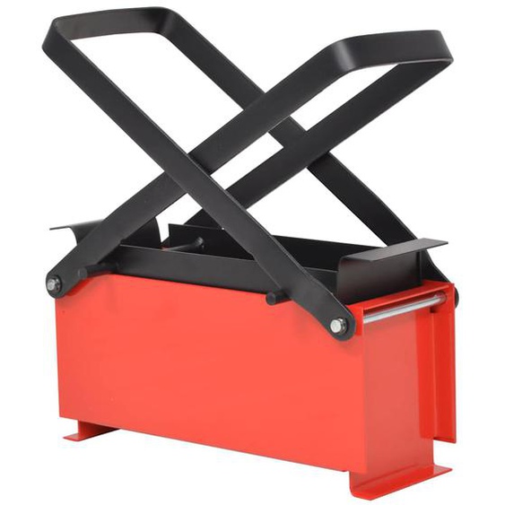 Presse à papier de recyclage acier 34x14x14 cm noir et rouge