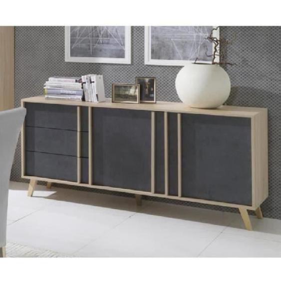 MEUBLORAMA - Buffet, enfilade, bahut moyen modèle MALMO. Meuble design type SCANDINAVE. Effet ultra tendance pour votre salon