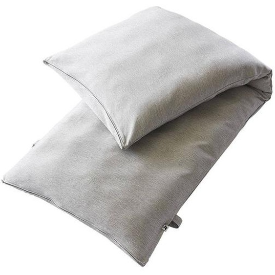 PRIMROSE - Coussin Bain de Soleil 70x190 Déhoussable Tissu Déperlant Gris Galet