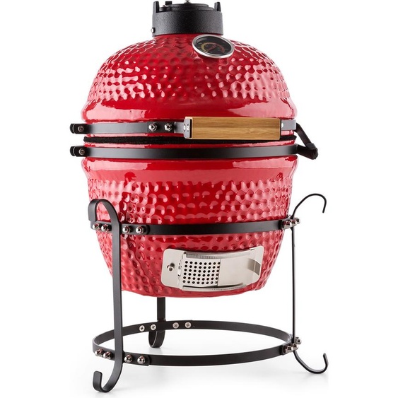 Princesize Kamado-Grill Barbecue en céramique Grille de barbecue en acier inoxydable Barbecue fumoir BBQ noir
