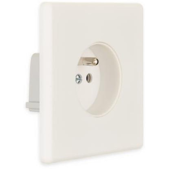 Prise de courant simple 2 pôles Hitera + terre Soft touch blanc